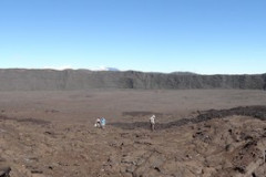 Cheminement vers le sommet du piton de la Fournaise