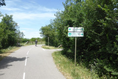 L'entrée de la voie verte dans Vauvert